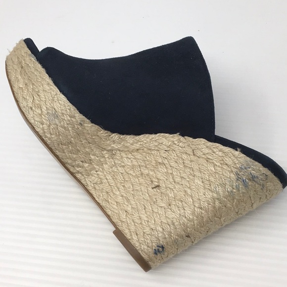 Michael Kors Blue Hastings Suede Wedge Sandals - Picture 7 of 8